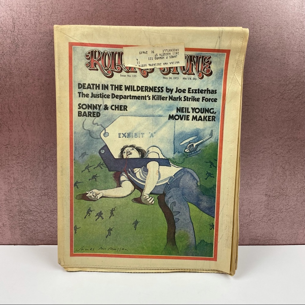 Vintage Rolling Stone Magazine Neil Young Sonny And Cher May 24, 1973 Music Art